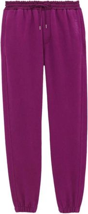 Saint Laurent Mens Fuchsia Embroidered-Logo Cotton Track Pants, Size Medium