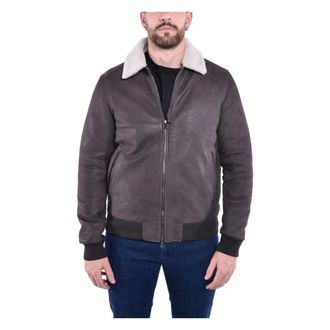 Barba Shearling Jacket with Elastic Cuffs and Hem