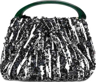 Dries Van Noten Small Pleated Jacquard Bag With Resin Handle