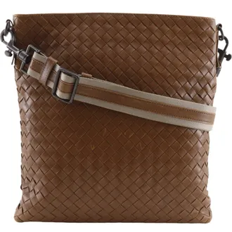 Bottega Veneta Intrecciato Brown Leather Shoulder Bag (Pre-Owned)