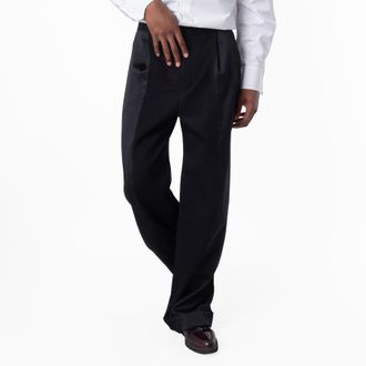 Saint Laurent Mens Flared Tuxedo Pants, Brand Size 48 (Waist Size 32)