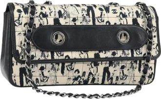 Chanel Pre-owned Shoulder Bags, female, Black, Size: ONE SIZE Pre-owned Vintage Satin Shoulder Bag