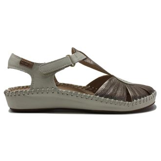 Pikolinos P. Vallarta 655-0575CLC1 Leather Womens Hook and loop Sandals - Stone - Size:UK 6-6.5