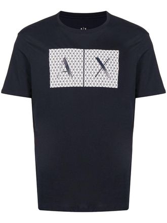 A|X Armani Exchange logo-print T-shirt - men - Cotton - S - Blue