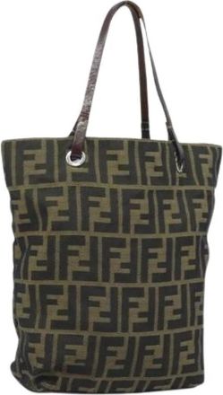 Fendi Pre-owned Zucca Canvas Handtas - Dames - Vintage Shopper - Bruin - ONE Size - Leer - Vintage