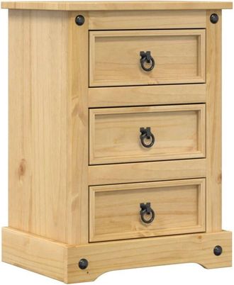 vidaXL Mesita De Noche Corona Madera Maciza De Pino 45x35x64 Cm Vidaxl