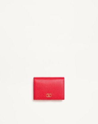 Valentino Garavani VLogo Signature Grainy Calfskin Wallet Wo