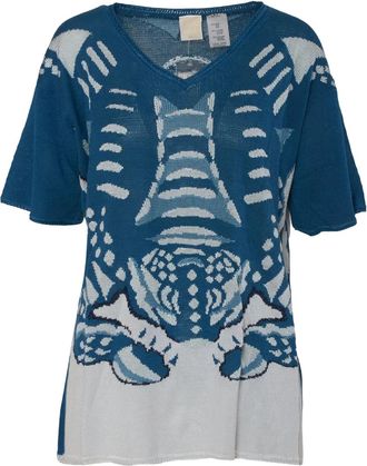 Krizia T-shirt a fantasia - Blu