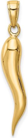 Diamond2Deal 14k Gold Large 3D Italian Horn Pendant