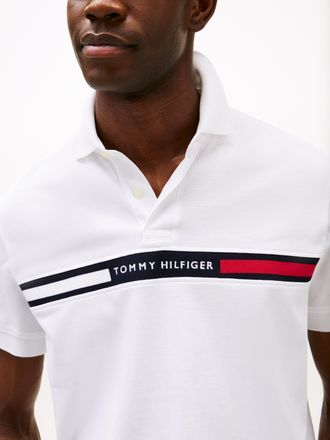 Tommy Hilfiger Poloshirt TOMMY HILFIGER HILFIGER CHEST INSERT REG POLO, Herren, Gr. XXL, weiss (wei&szlig;), Piqu&eacute;, Obermaterial: 96% Baumwolle, 4% Elasthan, regular fit, 