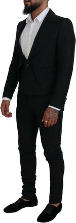 Dolce & Gabbana Black Polyester Men 2 Piece Martini Suit
