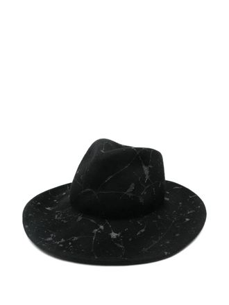 Yesey Fedora hoed met print - Zwart