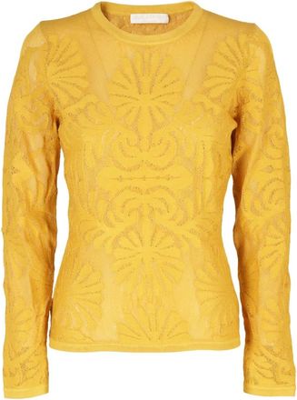 Ulla Johnson Stijlvolle Mira Pullover Sweater - Dames - Ronde hals truien - Geel - S - Polyester - Truien & Vesten