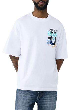 True Religion Concert Buddha Oversized Cotton Graphic T-Shirt in Optic White at Nordstrom, Size Xxx-Large