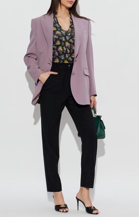 Dolce & Gabbana Wool Blazer With Single Vent, Womens, Purple