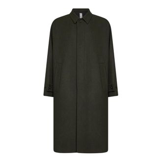 Hev&ograve; Baia Del Monaco Coat - Heren - Mantel - Groen - S - Wol - Jassen