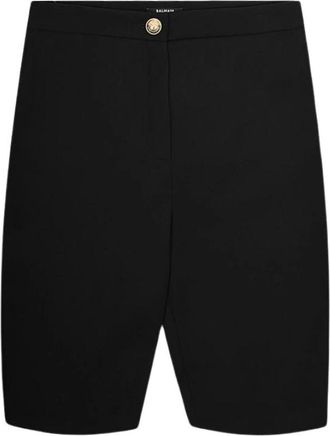 Balmain Zwarte Cyclist Bermuda Shorts - Heren - Korte Broeken - Zwart - 4XS - Katoen - Korte Broeken