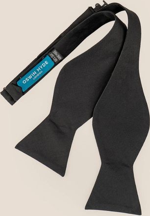 Oswin Hyde Mens Black Silk Bow Tie
