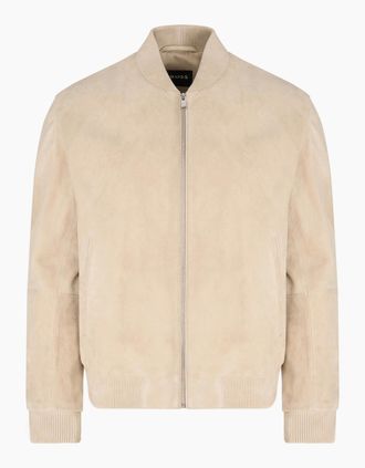 HUGO BOSS Mens H MULLER LEATHER JACKET - Cream - Size: Regular/46