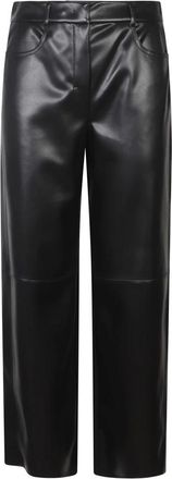 Max Mara Eco-leren Broek - Dames - Wijde Broeken - Zwart - L - Leer - Broeken