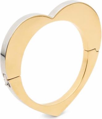 Kate Spade New York geo pop two tone heart bangle bracelet in Gold/Silver at Nordstrom