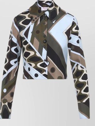 Pucci silk twill shirt cropped hem long sleeves