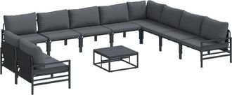 vidaXL Garden Sofa Set 11 pcs Anthracite Steel Vidaxl