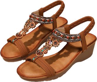 Generic Wide Fit Sandals for Women Orthopedic Sandals Women Comfortable Slip on Wedge Shoes Casual Open Toe Orthopedic Slide Lightweight Summer Ankle Strap Sa