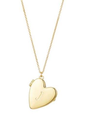 Adornia Initial Heart Locket Pendant Necklace in Gold-J at Nordstrom Rack