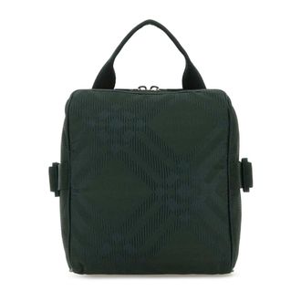 Burberry Backpacks, male, Green, Size: ONE SIZE Check Jacquard Crossbody Bag