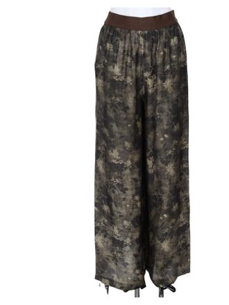 Uma Wang Flowing Wide-Leg Trousers With Abstract Floral Pattern