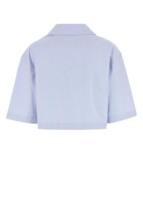 Givenchy Womens Powder Blue Cotton Shirt Babyblue Exterior: Camicie