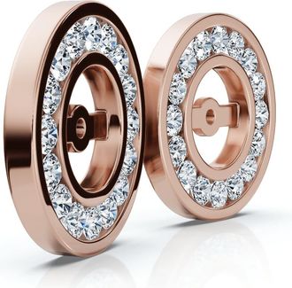 Pompeii3 1/2Ct TW Round Diamond Stud Jackets 14k Gold Lab Grown (5.5mm)