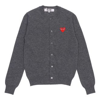Comme Des Gar&ccedil;ons (WMNS) COMME des GARCONS PLAY Cardigan Red Emblem Grey AZ-N007-051-3
