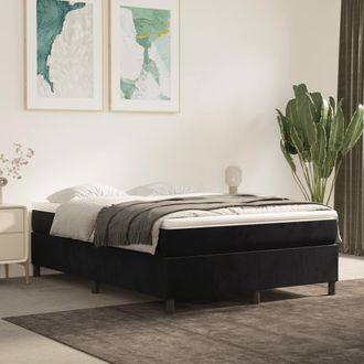 vidaXL Estructura De Cama Sin Colch&oacute;n Terciopelo Negro 140x200 Cm Vidaxl