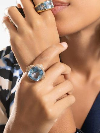 Piranesi rose gold topaz cushion ring - Pink