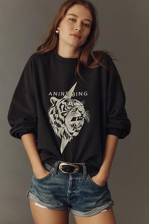Anine Bing Miles 100% Cotton Tiger Graphic Sweatshirt