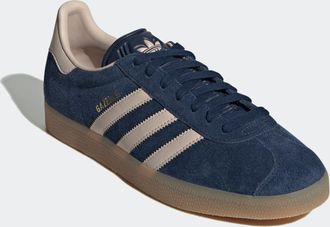 adidas Sneaker ADIDAS ORIGINALS GAZELLE, Herren, Gr. 38,5, blau (night indigo, wonder taupe, gum 3), Leder, Synthetik, Schuhe Sneaker