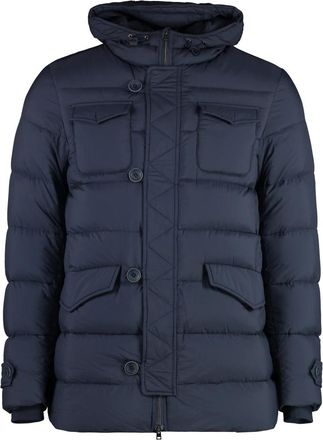 Herno Donsjack met capuchon - Heren - Gewatteerde jassen - Blauw - S - Nylon - Jassen