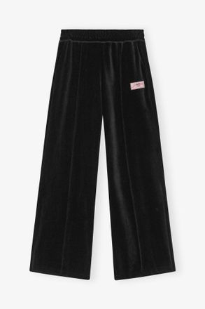 Ganni Black Heavy Velour Pants - Size XXS Organic Cotton