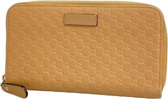 Gucci Light Brown Leather Long Wallet (Bi-Fold) (Pre-Owned)