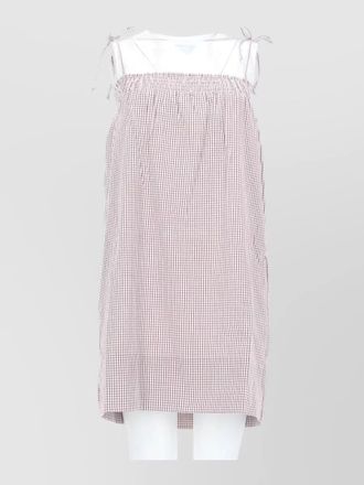 A.P.C. checkered dress sleeveless tie shoulder straps