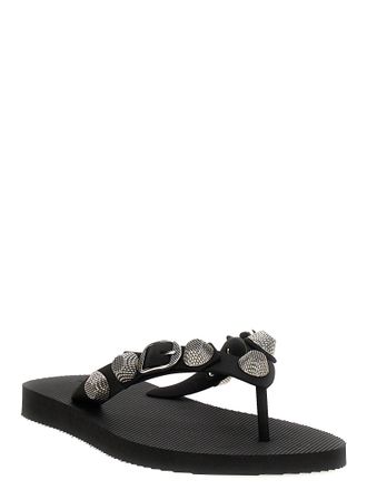 Balenciaga Cagole Thong Sandals - Black