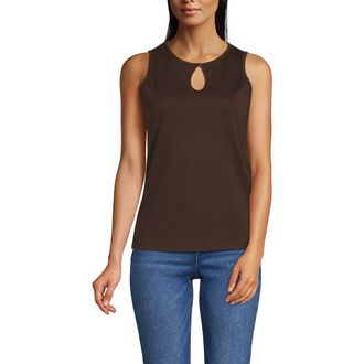 Lands End Supima Keyhole Tank in Rich Coffee at Nordstrom, Size X-Large P