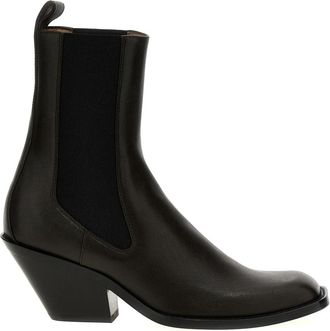 Khaite Austin Enkelboot - Dames - Cowboylaarzen - Bruin - 37 EU - Leer - Schoenen