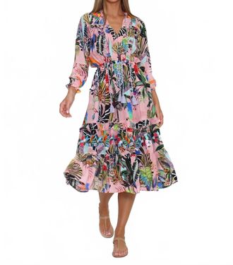 Sabrina Crippa Jungle Midi Dress In Multi