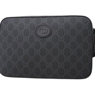 Gucci Black Gray Gg Supreme Shoulder Bag (Pre-Owned)