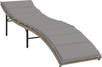 vidaXL Tumbona Con Coj&iacute;n Rat&aacute;n Sint&eacute;tico Beige 55x199x50 Cm Vidaxl