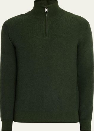 Brioni Mens Cashmere Quarter-Zip Sweater