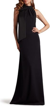 Tadashi Shoji Bow Neck Gown in Black at Nordstrom, Size X-Large